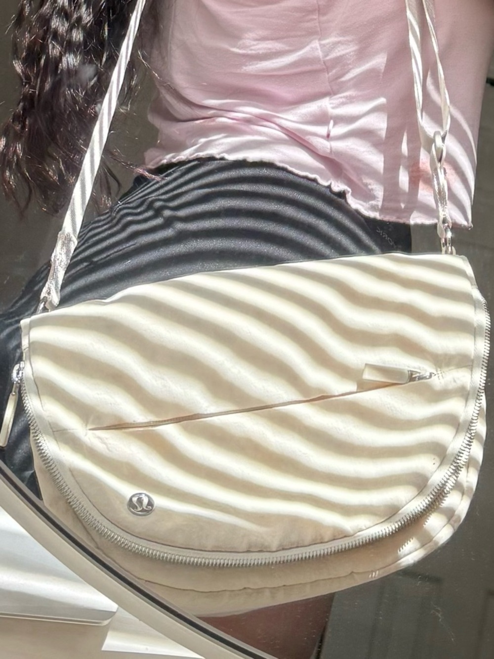 Lululemon well-loved Light Cream Crossbody Shoulder Bag for Women